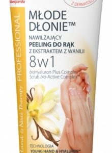 NAWILŻAJĄCY PEELING DO RĄK Z EKSTRAKTEM Z WANILII 8 w 1 Młode Dłonie od Eveline