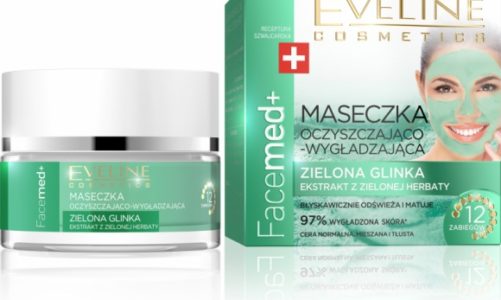 Eveline Cosmetics Maseczka Oczyszczająco – Wygładzająca Zielona Glinka Facemed+