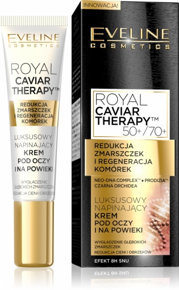 Eveline Cosmetics krem pod oczy i na powieki z serii Royal Caviar Therapy™ LIFESTYLE, Uroda - REDUKCJA ZMARSZCZEK I REGENERACJA KOMÓREK